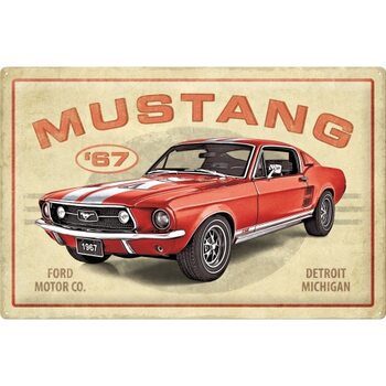 Blechschild Ford Mustang - GT 1967 Red