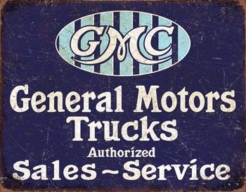 Metallschild GMC Trucks - Authorized