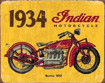 Metallschild INDIAN MOTORCYCLES - 1935