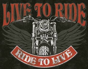 Metallschild Live to Ride - Bike