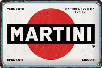 Metallschild Martini Logo White