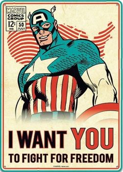 Metallschild Marvel - Captain America
