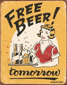Metallschild MOORE - free beer