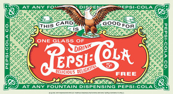 Metallschild PEPSI DRINK CARD