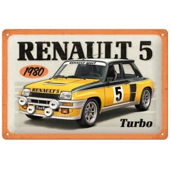 Metallschild Renault - 5 Turbo