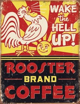 Metallschild Rooster Brand Coffee