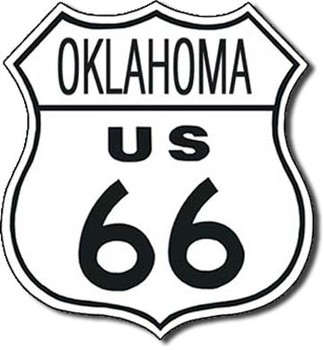 Metallschild ROUTE 66 - oklahoma