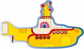 Metallschild SHAPED YELLOW SUBMARINE
