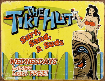 Metallschild TIKI HUT