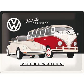 Metallschild Volkswagen VW - T1 & Beetle