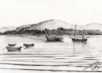 Boats off Iona, 2007, Festmény reprodukció