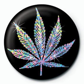 Button CANNABIS LEAF