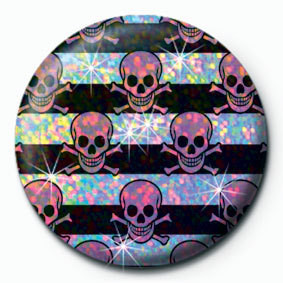 Button MULTI SKULL - Pink