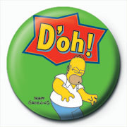 Button THE SIMPSONS - homer d'oh green