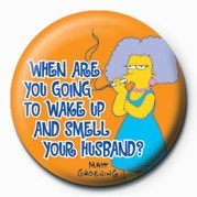 Button THE SIMPSONS - selma wake up