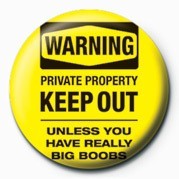 Button WARNING SIGN - BOOBS