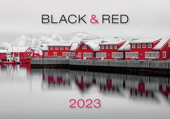 Black and Red Calendar 2023