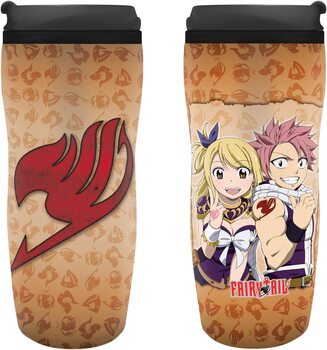 Cană pentru călătorie Fairy Tail - Lucy, Natsu & Emblem