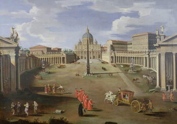 Print op canvas A View of St. Peter's in Rome