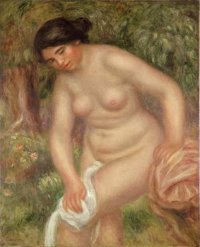 Print op canvas Bather drying herself, 1895