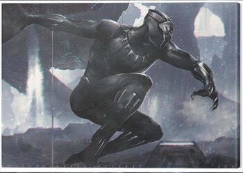 Print op canvas Black Panther - To Action