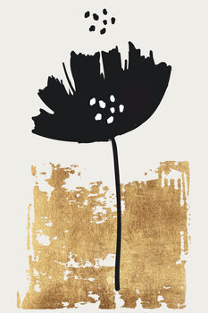 Print op canvas Black Poppy