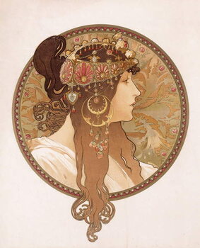 Print op canvas Byzantine head of a brunette; Tete byzantine d'une brunette