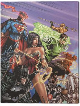 Print op canvas DC Justice League - Ready For Action