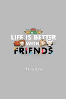 Print op canvas Friends - Life is better