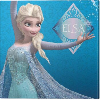 Print op canvas Frozen - Elsa Blue