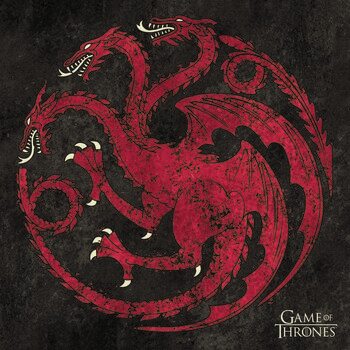 Print op canvas Game of Thrones - Targaryen sigil