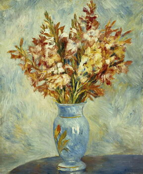 Print op canvas Gladioli in Blue Vase; Glaieuls au Vase Bleu, 1884
