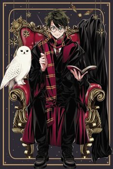 Print op canvas Harry Potter - Anime style