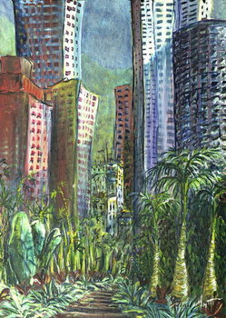 Obraz na plátne High Rise, Hong Kong, 1997