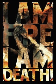 Print op canvas Hobbit - I Am Fire I Am Death