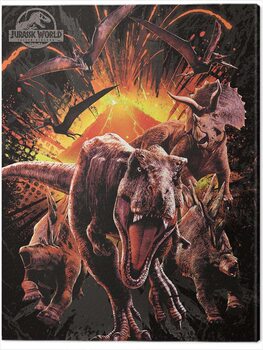 Print op canvas Jurassic World: Fallen Kingdom - Montage