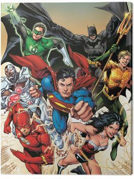 Print op canvas Justice League - Attack