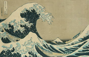 Print op canvas Kacušika Hokusai - De grote golf van Kanagawa