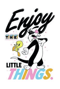 Print op canvas Looney Tunes - Enjoy the little things