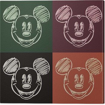 Print op canvas Mickey Mouse - Chalk Faces