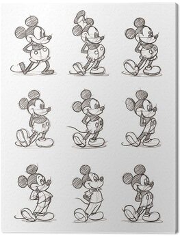 Print op canvas Mickey Mouse - Multi
