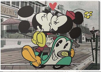 Print op canvas Mickey Shorts - Mickey and Minnie