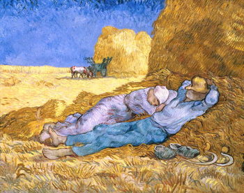 Print op canvas Noon, or The Siesta, after Millet, 1890