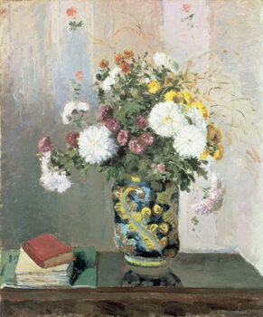 Canvas Print Bouquet of Flowers, Chrysanthemums in a Chinese Vase