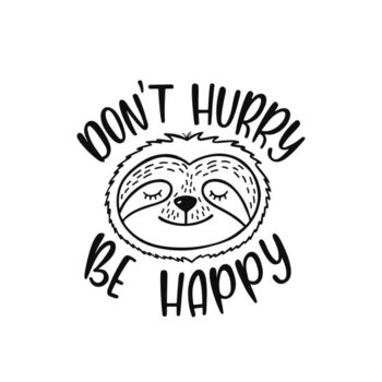 Canvas Print Cute sloth face vector illustration with