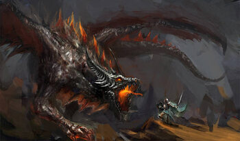 Canvas Print dragon hunt