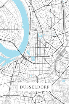 Canvas Print Dusseldorf white