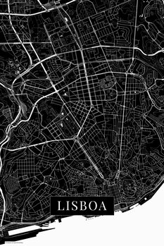 Canvas Print Lisboa black