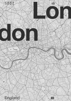 Canvas Print London Minimal Map