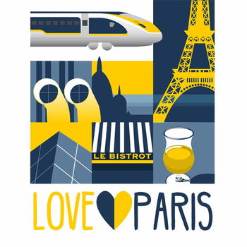 Canvas Print Love Paris